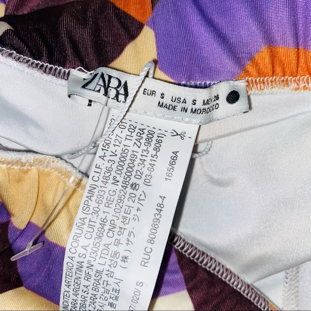 NWOT Zara Blogger Favorite Geometric Retro Printed Bike Shorts Size Small - Picture 3 of 7